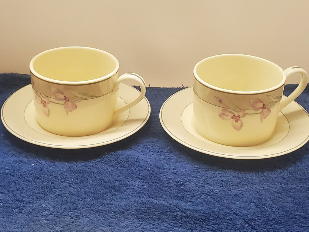 Set of 2 Gorham Wine Blossoms Cup & Saucer Sets LK