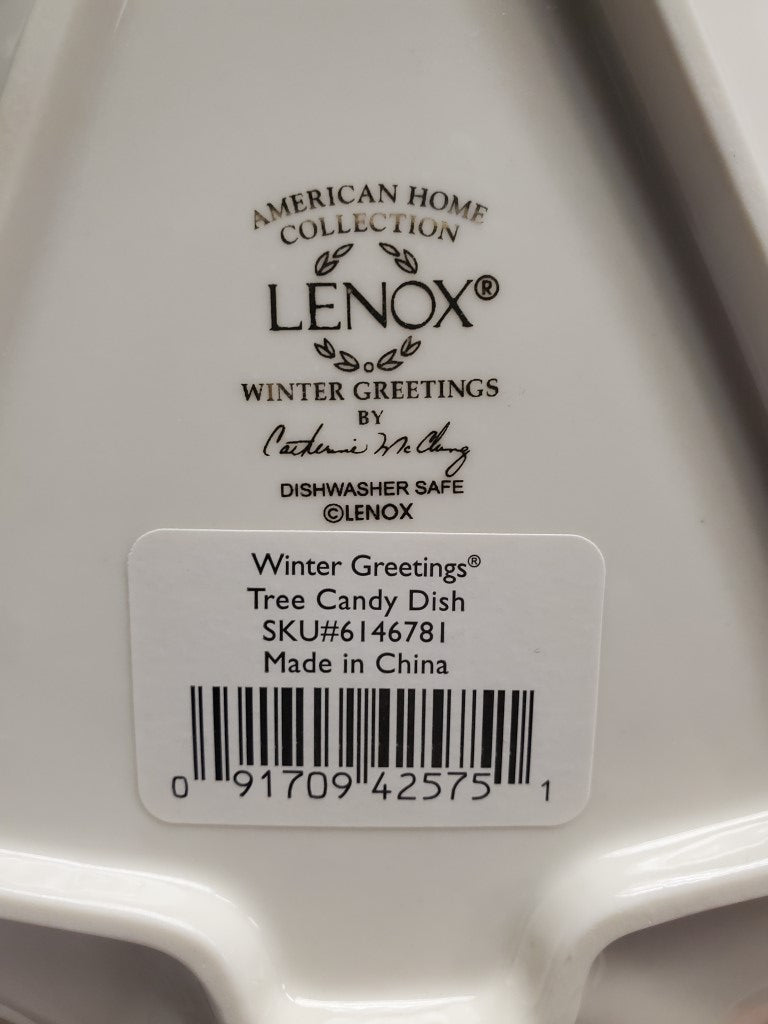 Set of 2 Lenox Winter Greetings Tree Candy Dishes