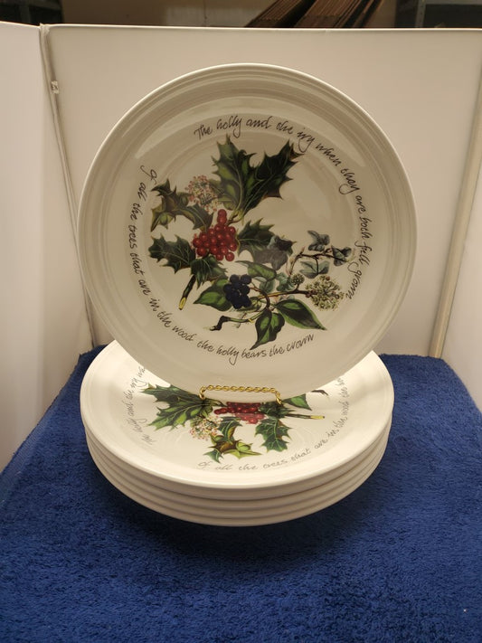 Set of 6 Portmeirion The Holly & The Ivy Dinner Plates (Imperfect)