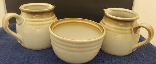 Noritake Fanfare 2 Creamers & 1 Open Sugar Bowl LK