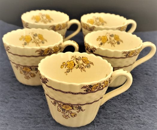 Set of 5 Spode Buttercup Cups