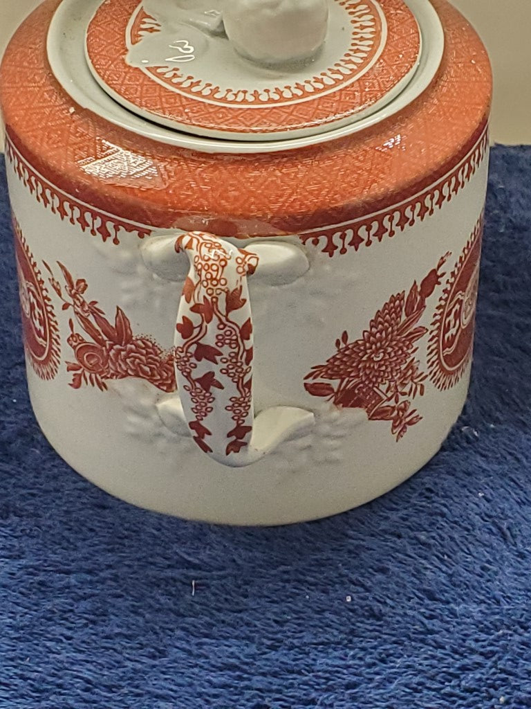 Spode Fitzhugh Red Sugar Bowl with Lid LK