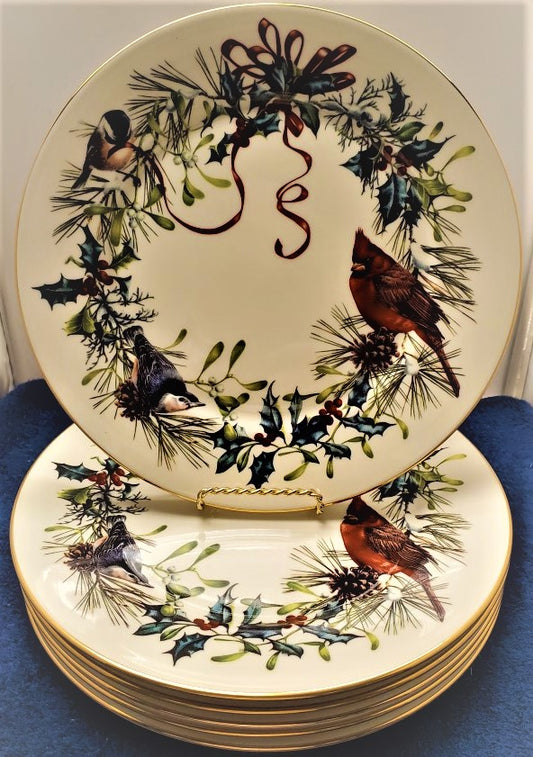 Set of 6 Lenox Winter Greetings Salad Plates