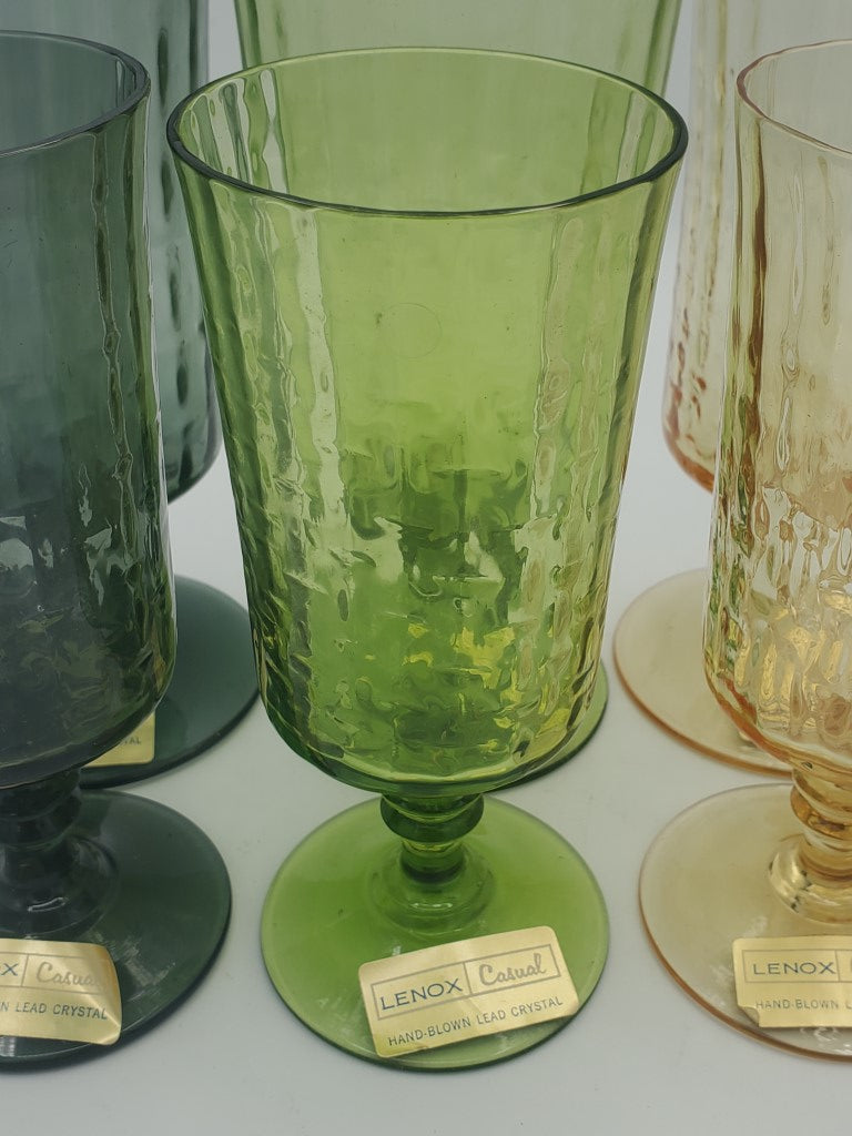 Lenox Casual Orange Green and Blue Iced Teas Lot of 6 Pieces LK