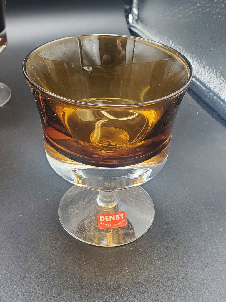 Set of 6 Denby Mirage Brown Champagne/Tall Sherbets LK