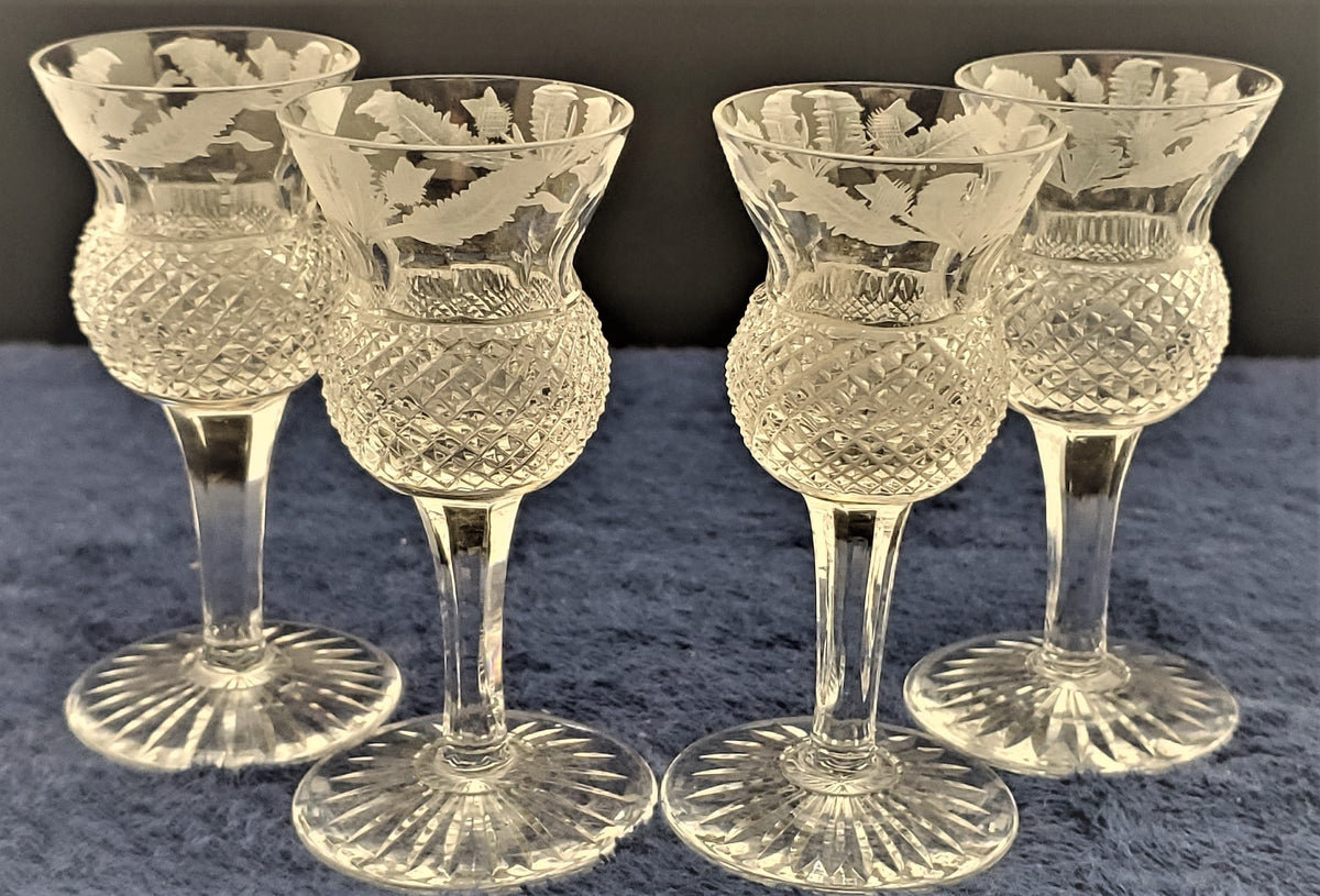 Set of 4 Edinburgh Thistle (Cut) Cordials