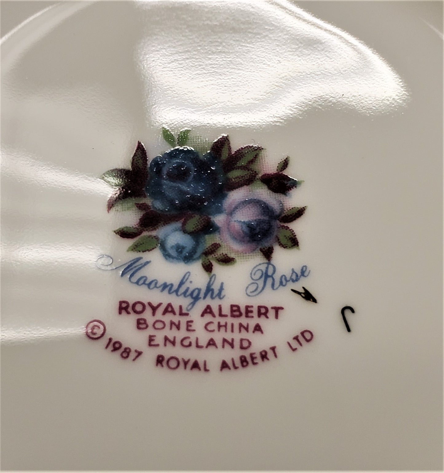 Set of 3 Royal Albert Moonlight Rose Dinner Plates