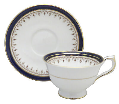 Set of 4 Aynsley, John Leighton Cobalt (Smooth) Footed Cup & Saucer Sets