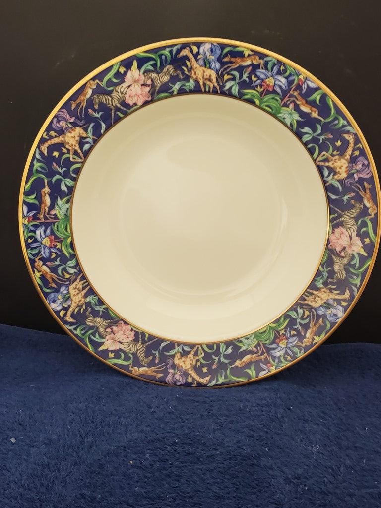 Set of 4 Franciscan Menagerie Blue Rim Soup Bowls LK