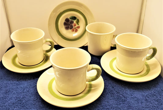 Set of 4 Franciscan Floral (USA Rim Shape) Cup & Saucer Sets LK