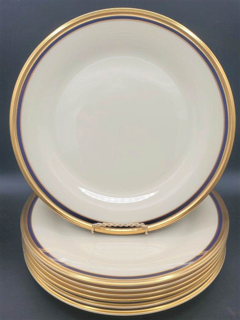 Set of 7 Lenox Blue Royale Dinner Plates LK
