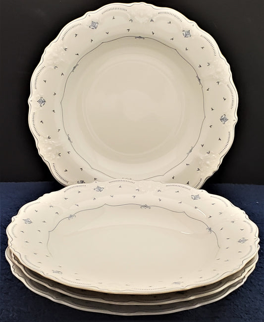 Set of 4 Tirschenreuth Fleur de Lis Rim Soup Bowls