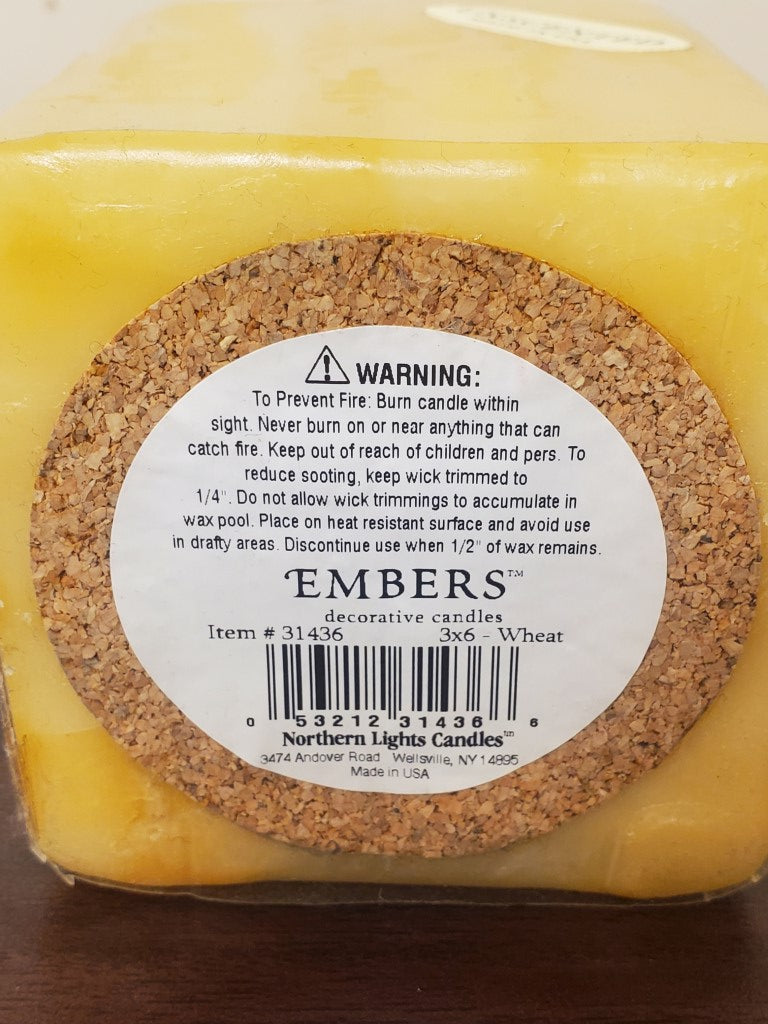 Northern Lights (NLC) Embers Premium Unscented Decorative Candle - Wheat