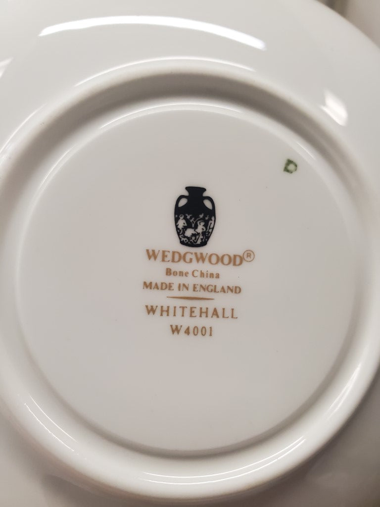Set of 9 Wedgwood Whitehall White Rim (W4001) Cup & Saucer Sets LK