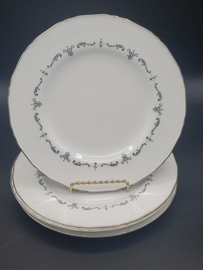 Set of 4 Royal Worcester Silver Chantilly Bread & Butter Plates LK