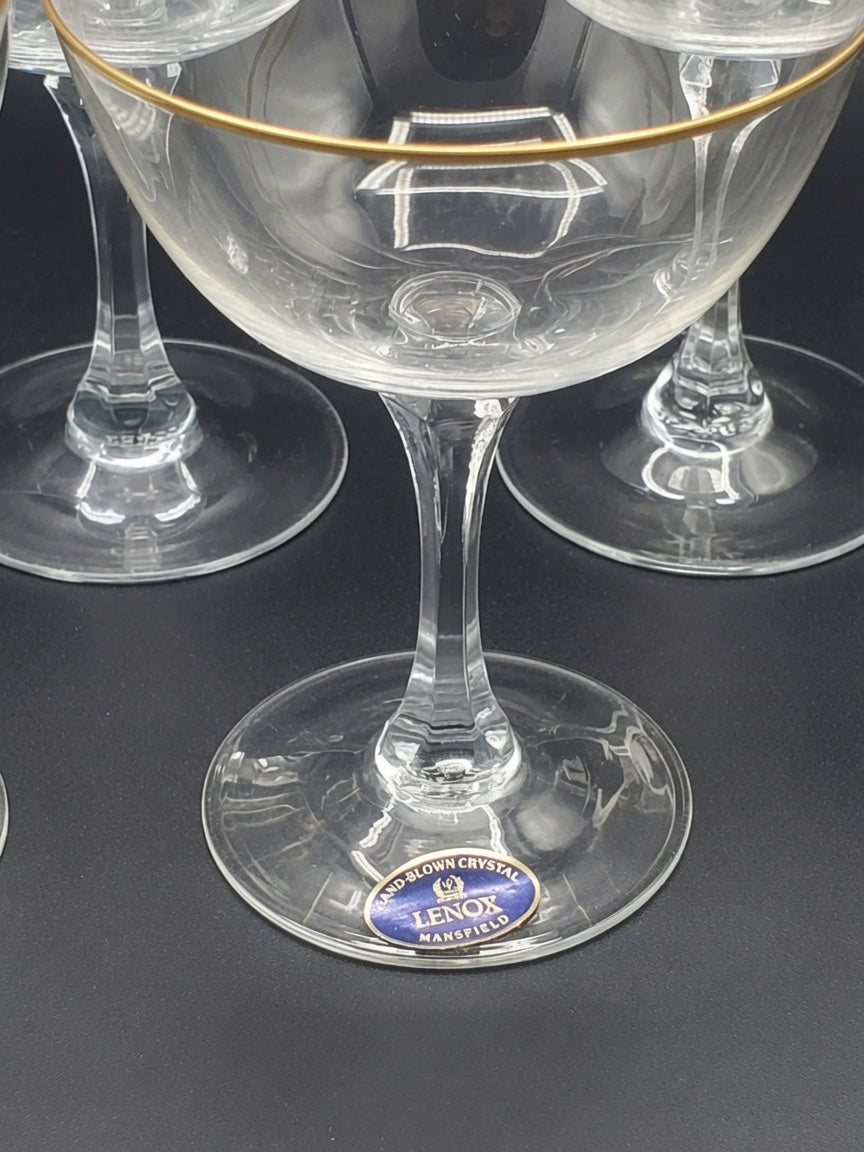 Set of 4 Lenox Crystal Mansfield Champagne/Tall Sherbets LK