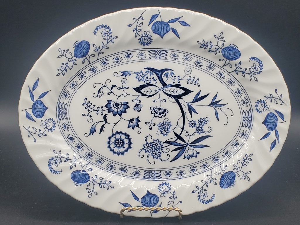 Johnson Brothers Blue Nordic 12" Oval Serving Platter LK