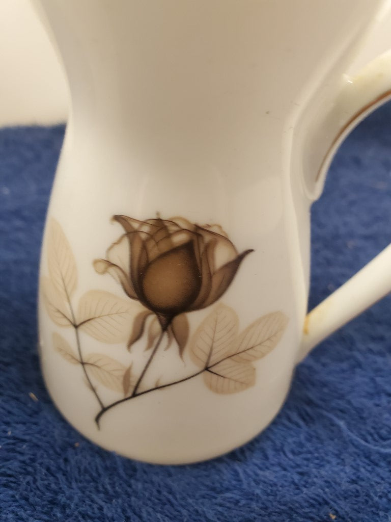 Rosenthal Shadow Rose Creamer & Sugar Bowl with Lid LK