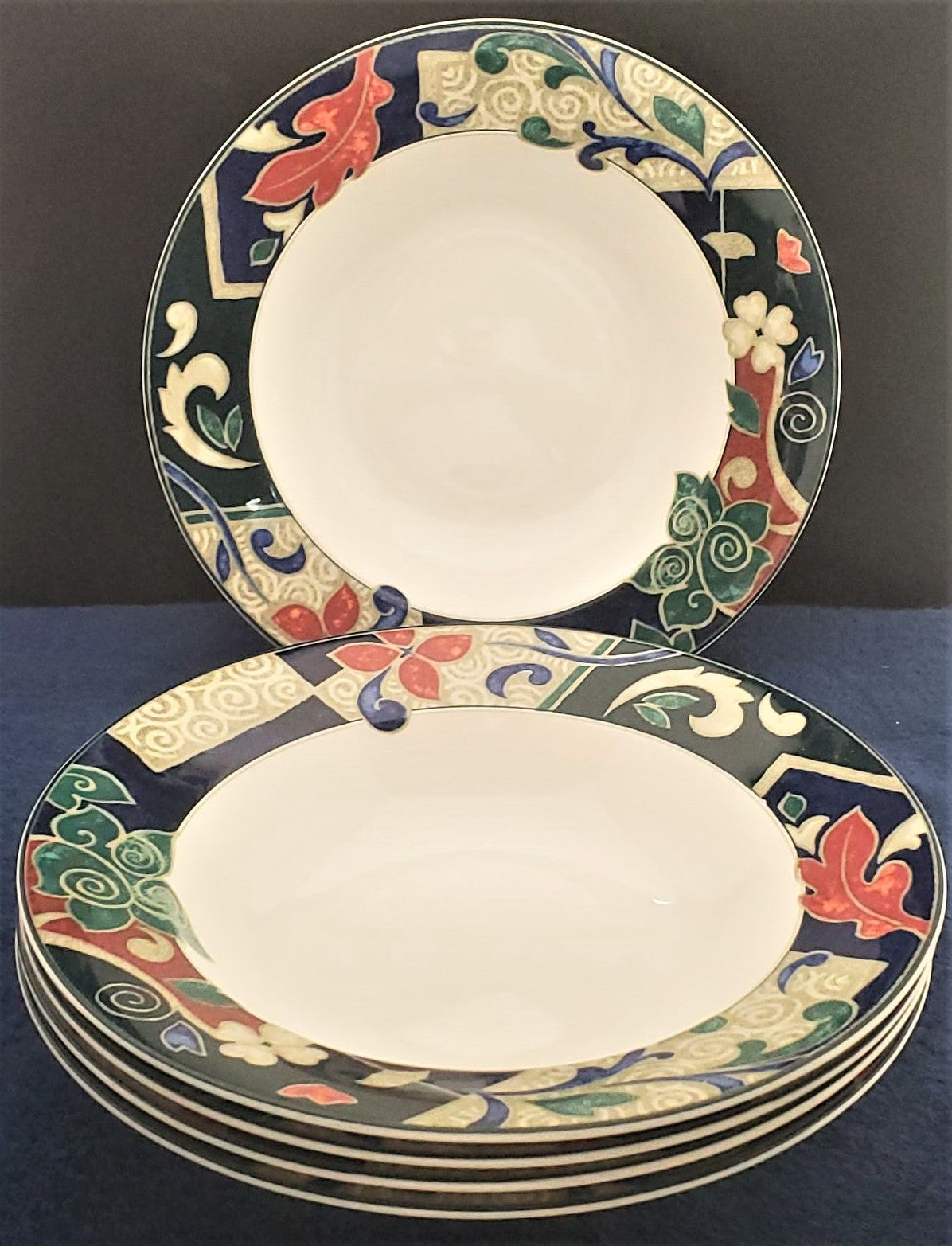 Set of 5 Christopher Stuart Pasha's Palace Large Rim Soup Bowls