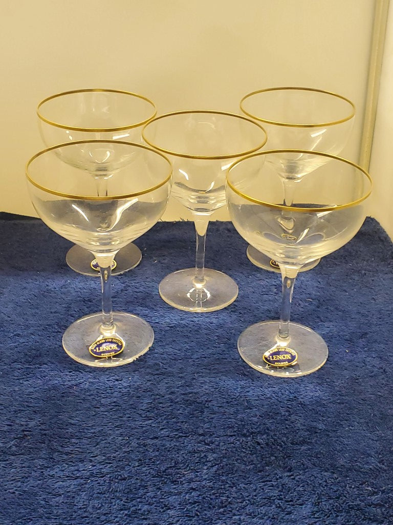 Set of 5 Lenox Eclipse Champagne/Tall Sherbets LK
