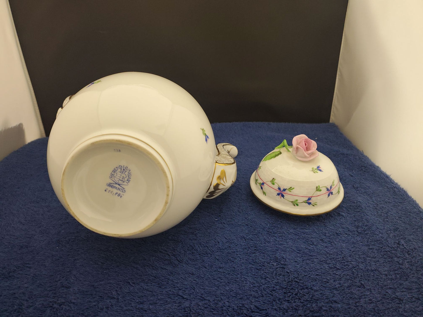 Herend Blue Garland (PBG) Large Coffee Pot (611)