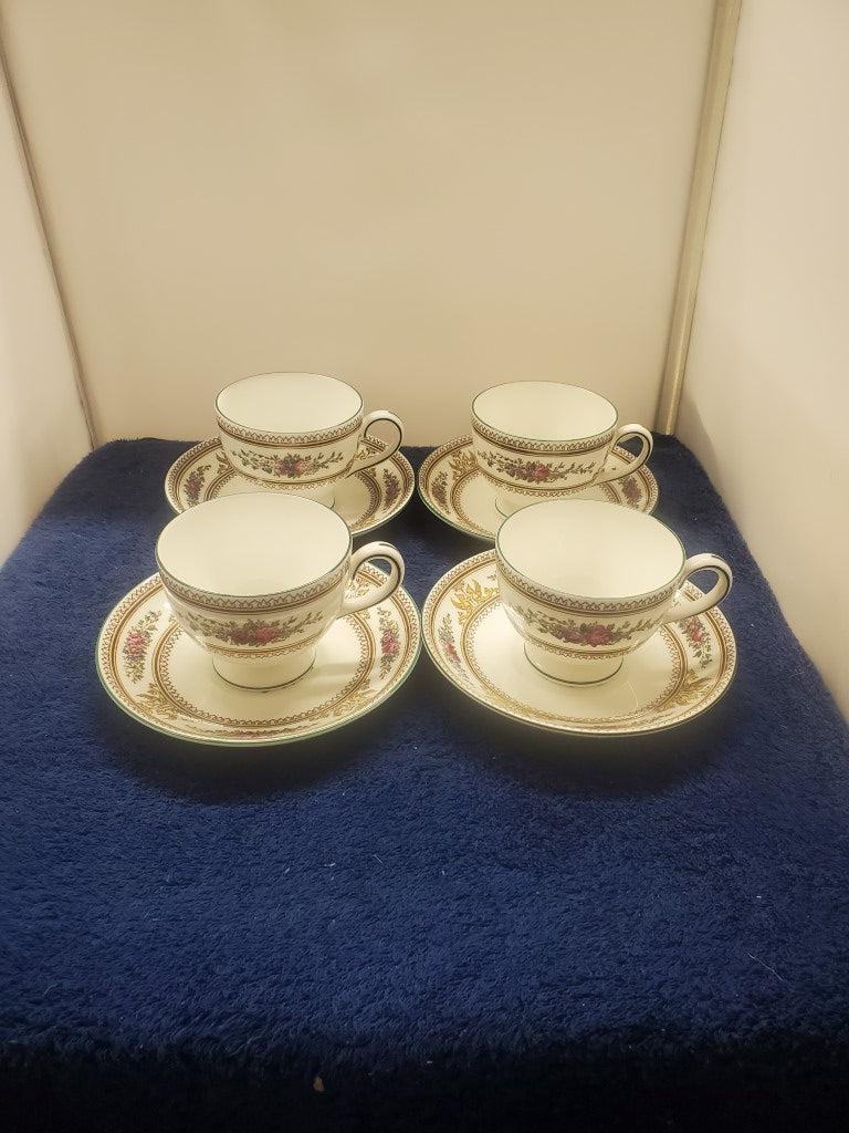 Set of 4 Wedgwood Columbia W595 Cup & Saucer Set (Leigh) LK