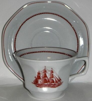 Set of 4 Wedgwood Flying Cloud-Rust Cup & Saucer Sets