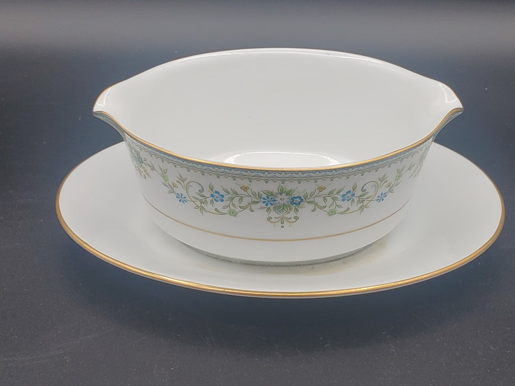 Noritake Spring Meadow Gravy Boat with attached Underplate LK