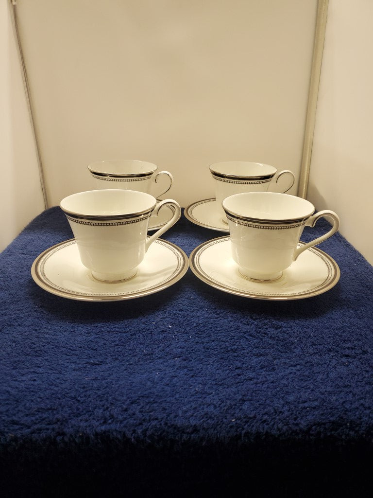 Set of 4 Royal Doulton Sarabande Cup & Saucer Sets LK