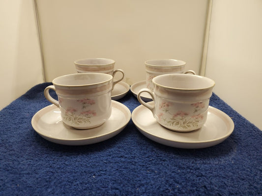 Set of 4 Denby Brittany Cup & Saucer Sets LK