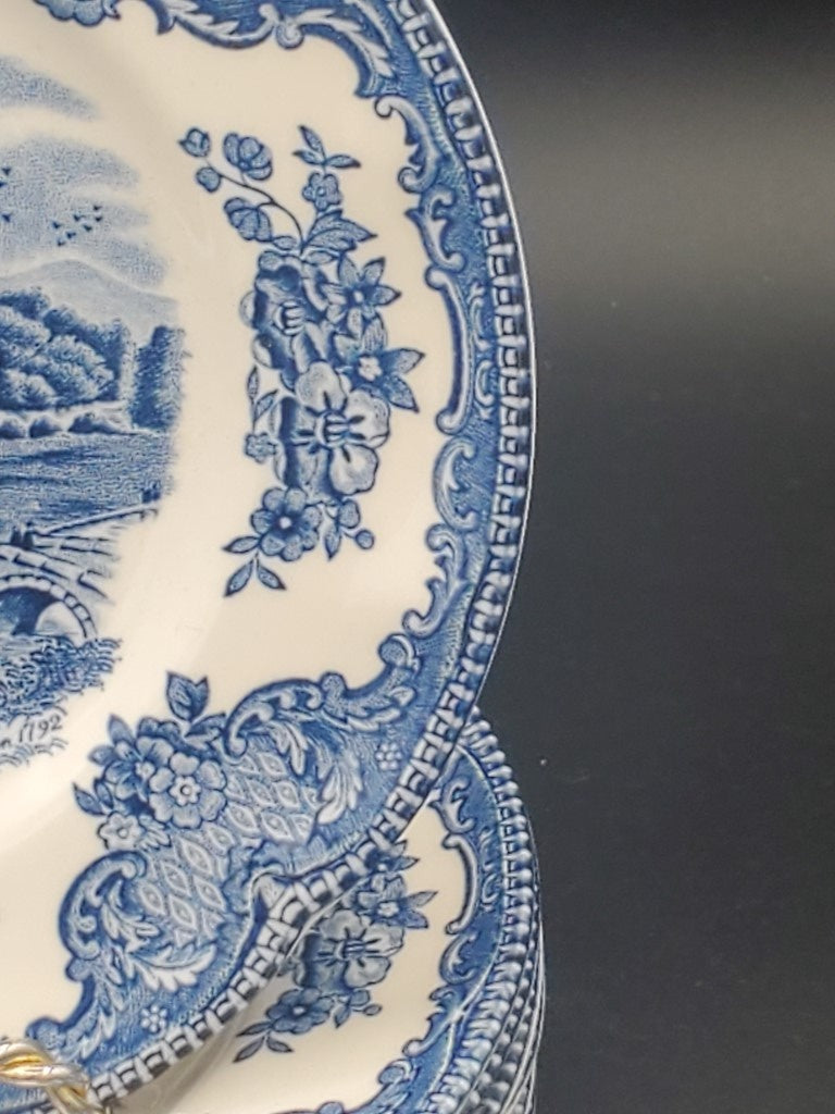 Set of 8 Johnson Brothers Old Britain Castles Blue (England) Bread & Butter Plates LK