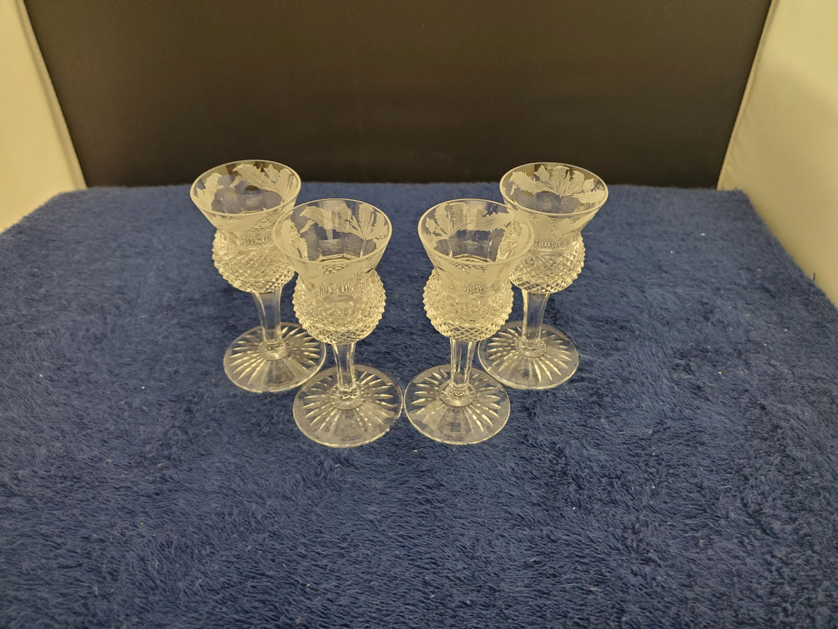 Set of 4 Edinburgh Thistle (Cut) Cordials