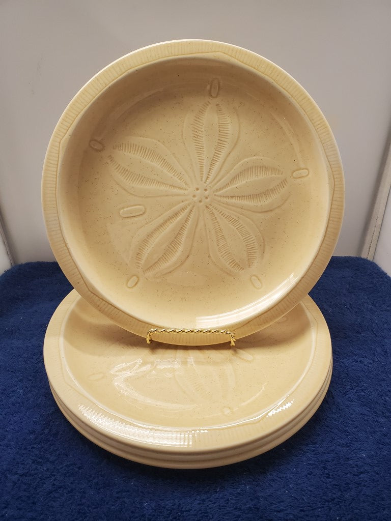 Set of 4 Franciscan Sea Scupltures The Sand Dollar Luncheon Plates LK
