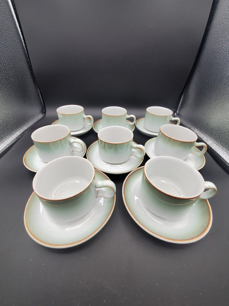 Set of 8 Denby Deauville Cup & Saucer Sets LK