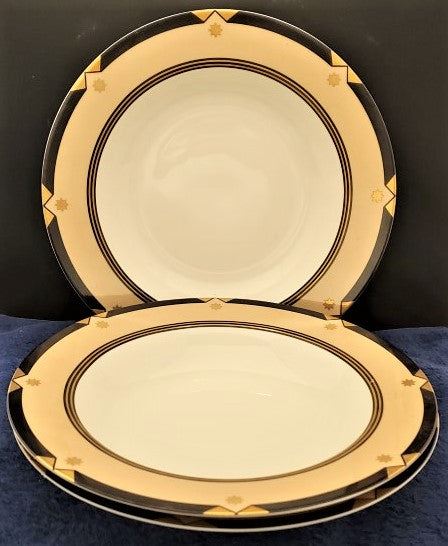 Set of 3 Christian Dior Celeste Rim Soup Bowls LK