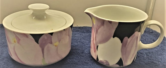 Mikasa Vogue Sugar Bowl with Lid & Creamer LK