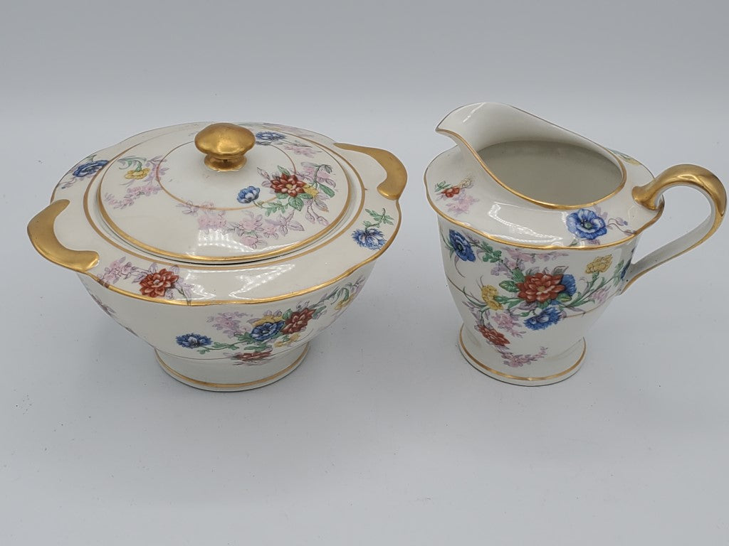 Haviland Orleans (Floral) Creamer & Sugar Bowl with Lid LK