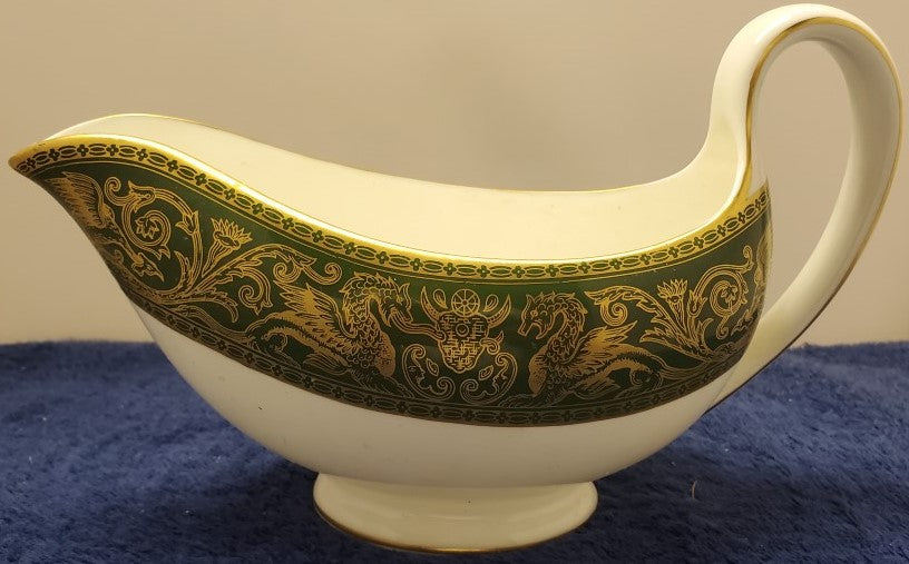 Wedgwood Florentine Dark Green Rim (W4170) Gravy Boat Only LK
