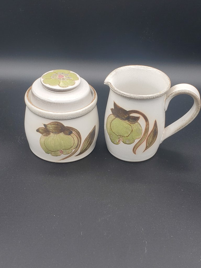 Denby Troubadour Creamer & Sugar Bowl with Lid LK