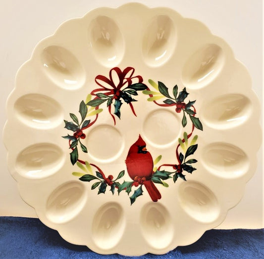Lenox Winter Greetings Deviled Egg Plate