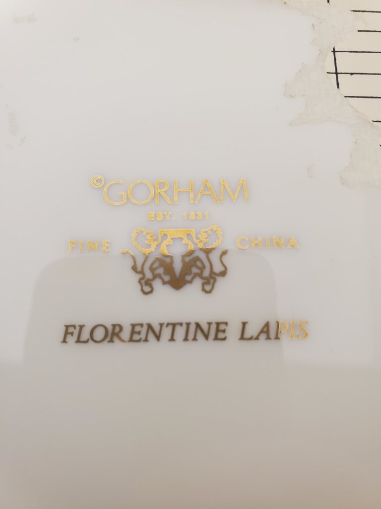 Set of 2 Gorham Florentine Lapis Dinner Plates LK