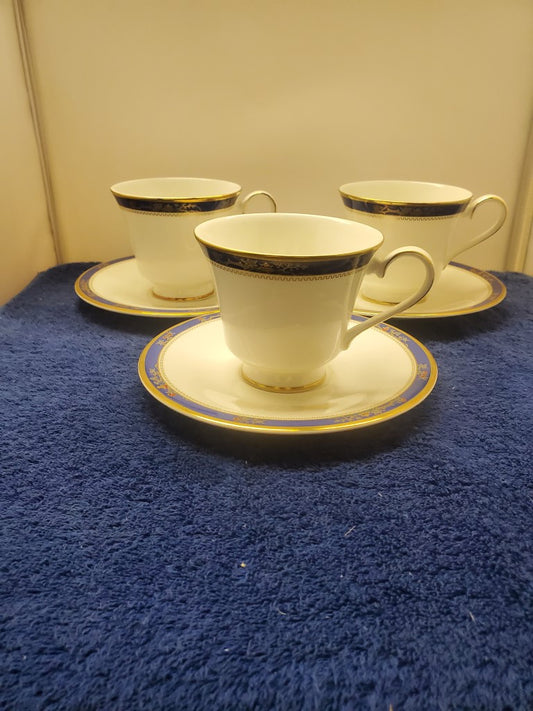 Set of 3 Royal Doulton Cathay Cup & Saucer Sets