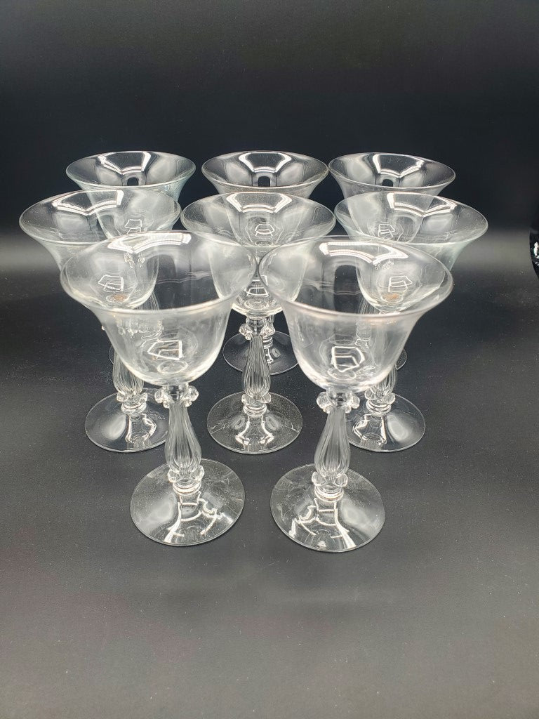 Set of 8 Cambridge Regency Clear (Stem 3575) Champagne/Tall Sherbets LK