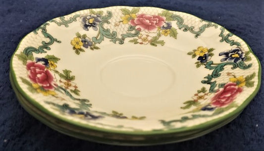 Set of 2 Royal Doulton Floradora Green Saucers