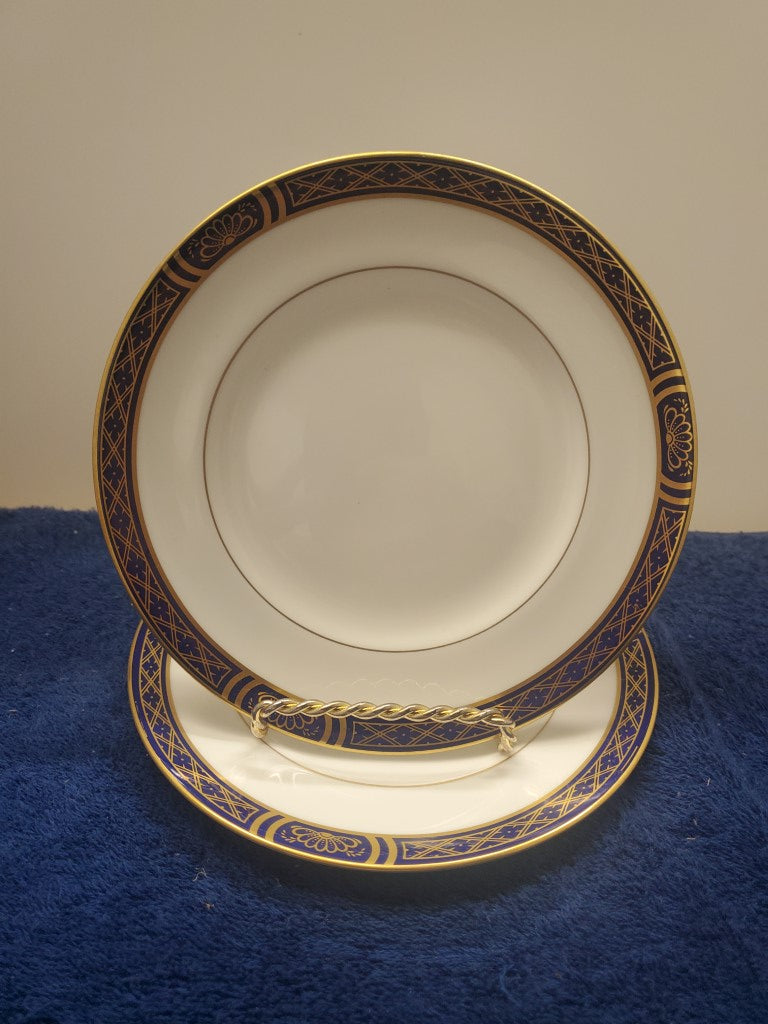 Set of 2 Royal Worcester Mountbatten Cobalt Blue Bread & Butter Plates LK