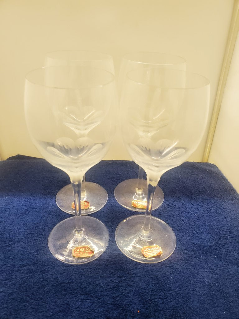 Set of 7 Gorham Acacia Water Goblets LK
