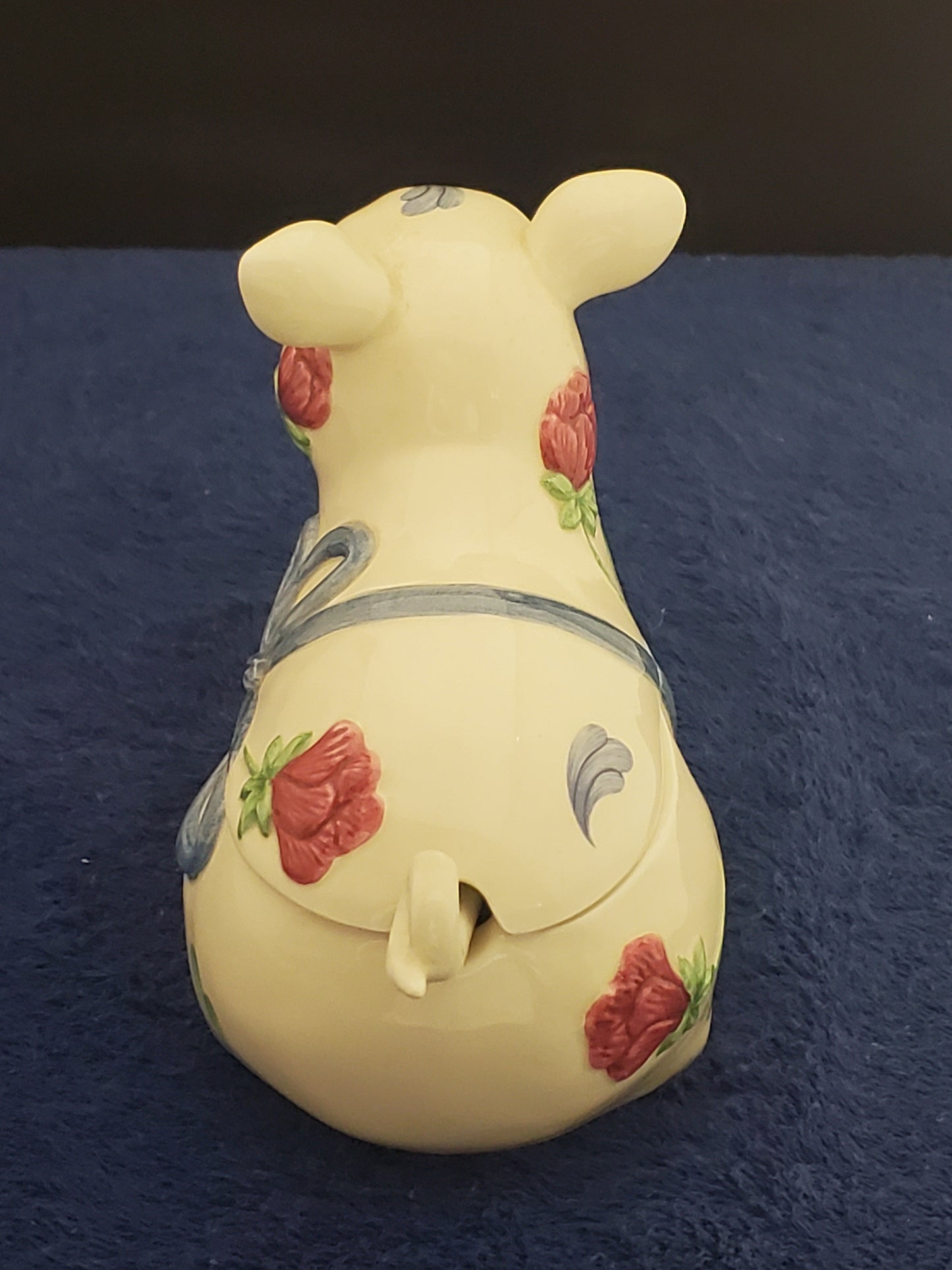 Lenox Poppies Barnyard Pig Sugar Bowl & Lid W/Spoon