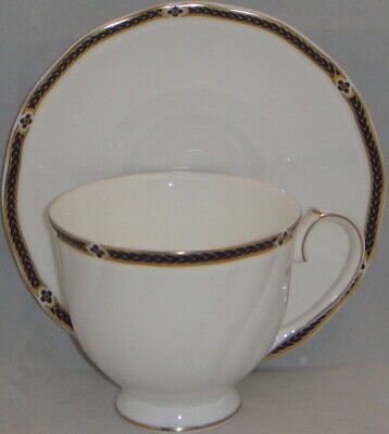 Set of 4 Wedgwood Royal Lapis Footed Cup & Saucer Sets