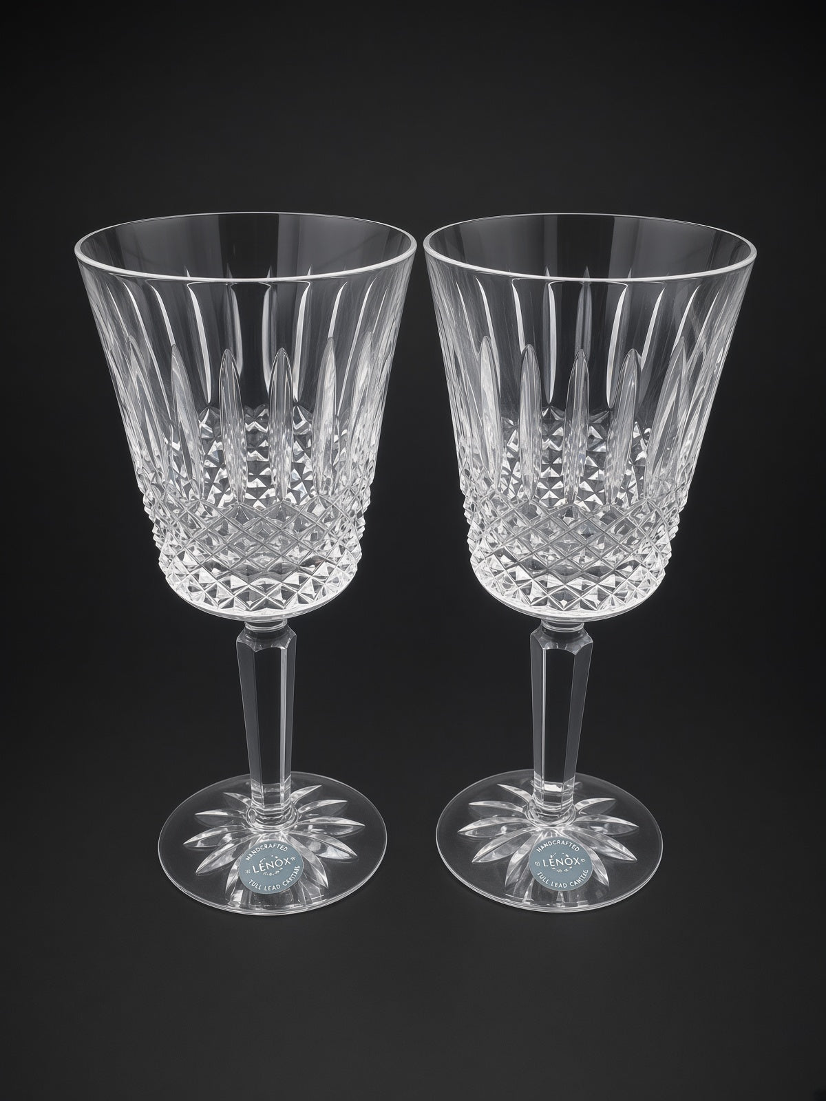 Set of 2 Lenox Annapolis Clear Water Goblets LK