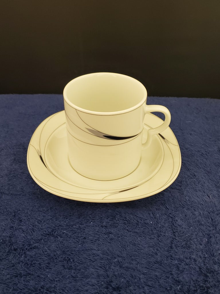 Set of 7 Mikasa Caviar Cup & Saucer Sets